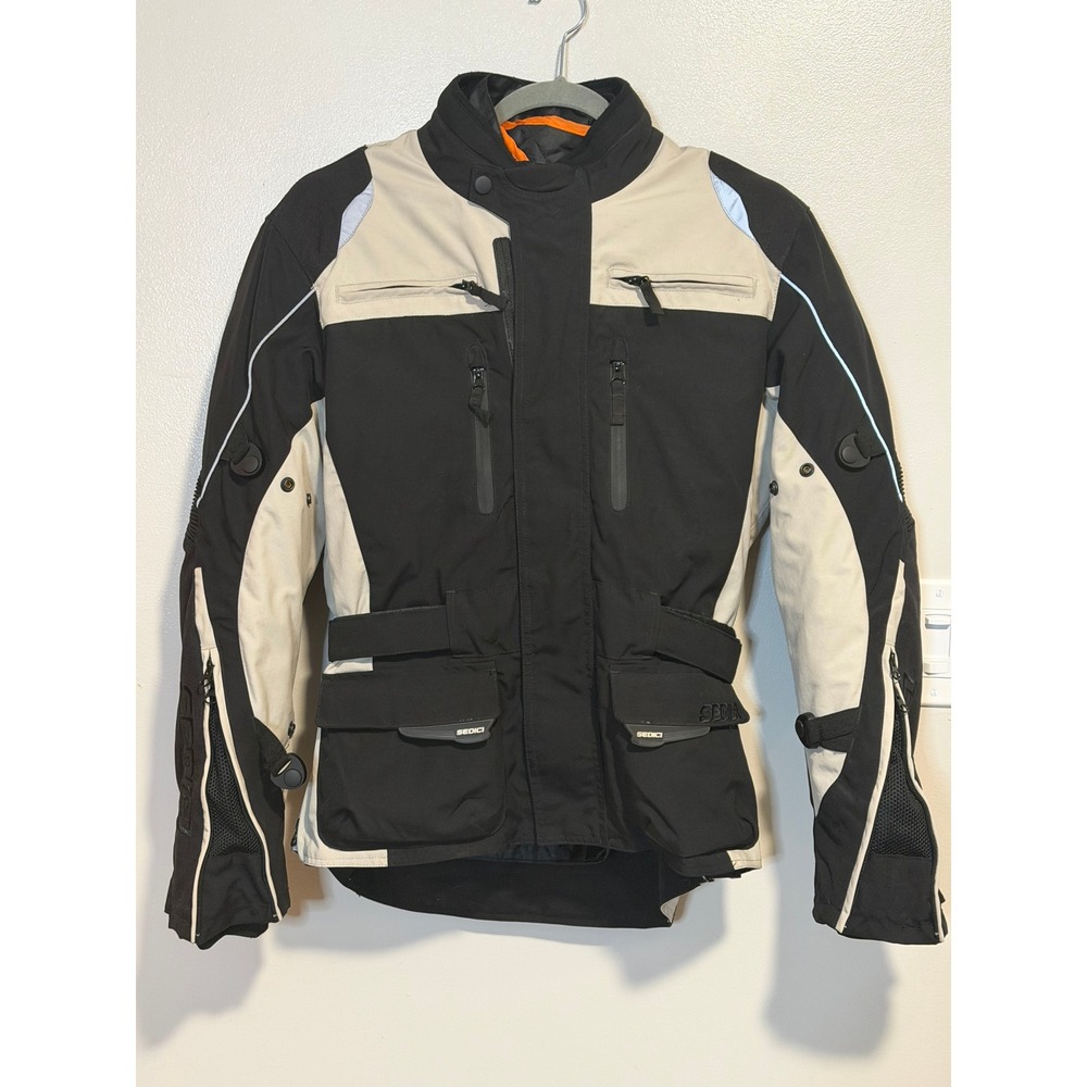 Sedici 16 SEDW 28 Waterproof Adventure Motorcycle Jacket Armor Black Tan Mens M